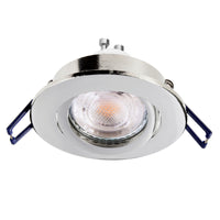 Faretto ad incasso LED 8W GU10 cromato lucido tondo foro 70mm moderno orientabile luce soffitto cucina studio CROMATO 6000K