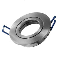 Faretto ad incasso LED 8W GU10 silver spazzolato tondo foro 70mm moderno orientabile luce soffitto negozio vetrina SPAZZOLATO 4000K