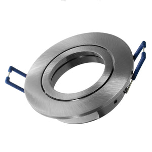 Faretto ad incasso LED 8W GU10 silver spazzolato tondo foro 70mm moderno orientabile luce soffitto negozio vetrina SPAZZOLATO 4000K