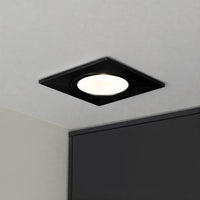 Faretto ad incasso LED 8W GU10 nero quadrato foro 70mm moderno orientabile luce soffitto negozio vetrina NERO 4000K