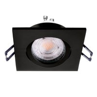 Faretto ad incasso LED 8W GU10 nero quadrato foro 70mm moderno orientabile luce soffitto negozio vetrina NERO 4000K