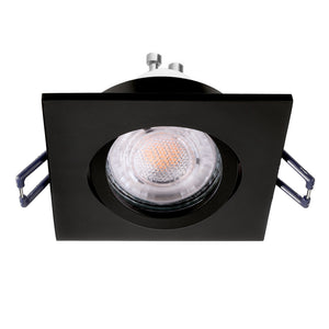 Faretto ad incasso LED 8W GU10 nero quadrato foro 70mm moderno orientabile luce soffitto negozio vetrina NERO 4000K