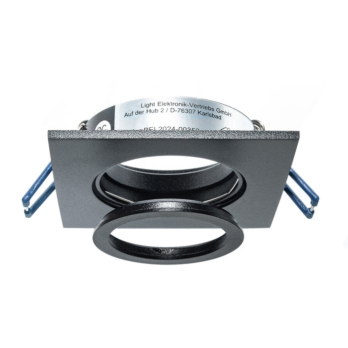 Faretto ad incasso LED 8W GU10 nero quadrato foro 70mm moderno orientabile luce soffitto negozio vetrina NERO 3000K