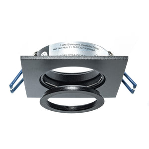 Faretto ad incasso LED 8W GU10 nero quadrato foro 70mm moderno orientabile luce soffitto negozio vetrina NERO 6000K