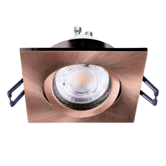 Faretto ad incasso LED 8W GU10 rame quadrato foro 70mm moderno orientabile luce soffitto corridoio soggiorno RAME 4000K
