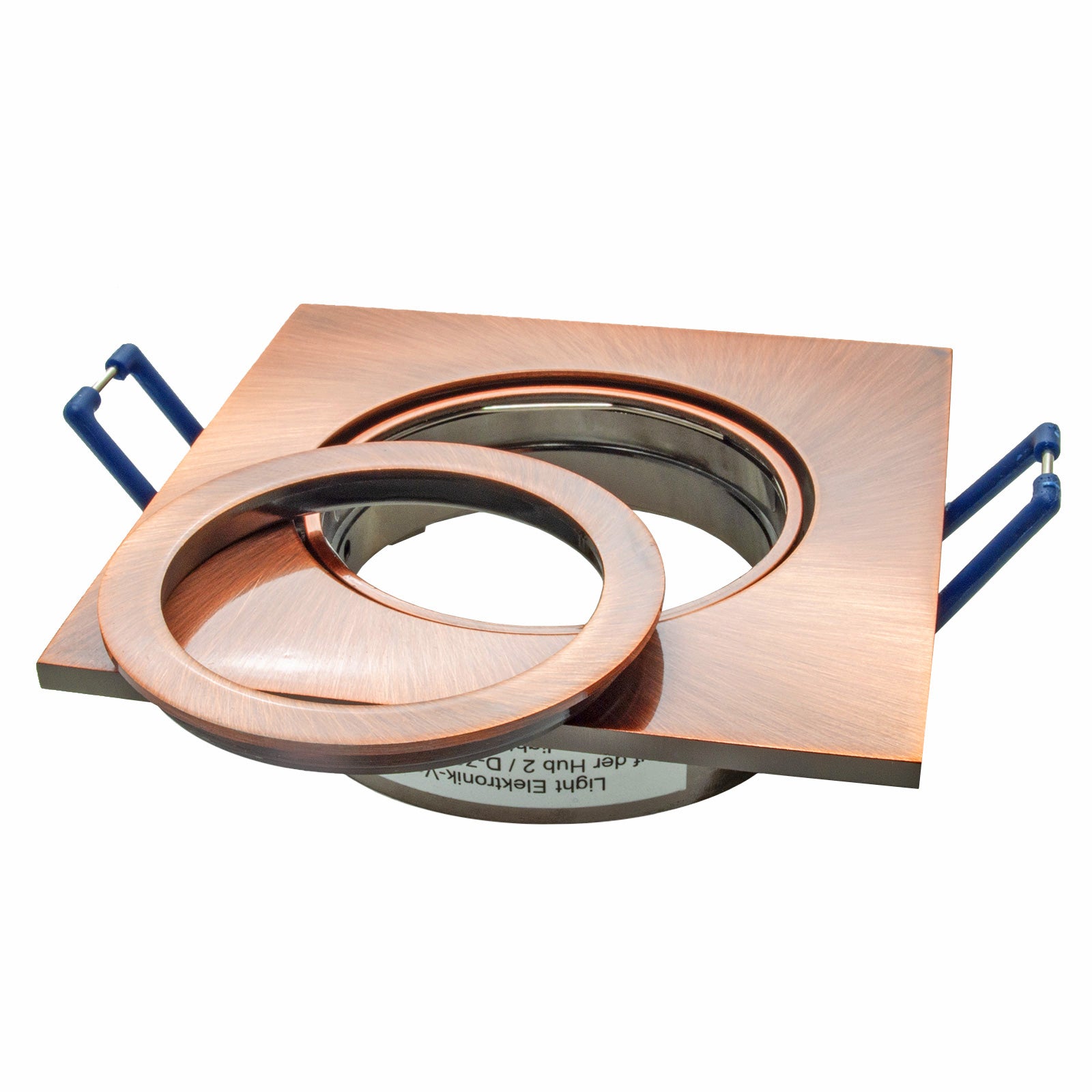 Faretto ad incasso LED 8W GU10 rame quadrato foro 70mm moderno orientabile luce soffitto corridoio soggiorno RAME 6000K