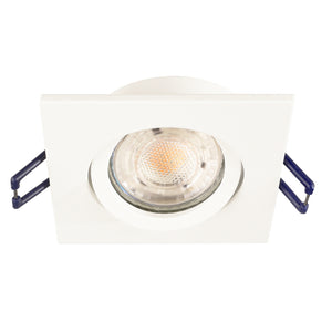 Faretto ad incasso LED 8W GU10 bianco quadrato foro 70mm moderno orientabile luce soffitto negozio vetrina BIANCO 4000K