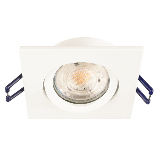 Faretto ad incasso LED 8W GU10 bianco quadrato foro 70mm moderno orientabile luce soffitto negozio vetrina BIANCO 4000K