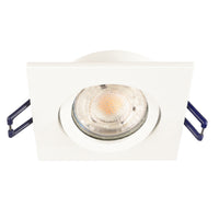 Faretto ad incasso LED 8W GU10 bianco quadrato foro 70mm moderno orientabile luce soffitto negozio vetrina BIANCO 6000K