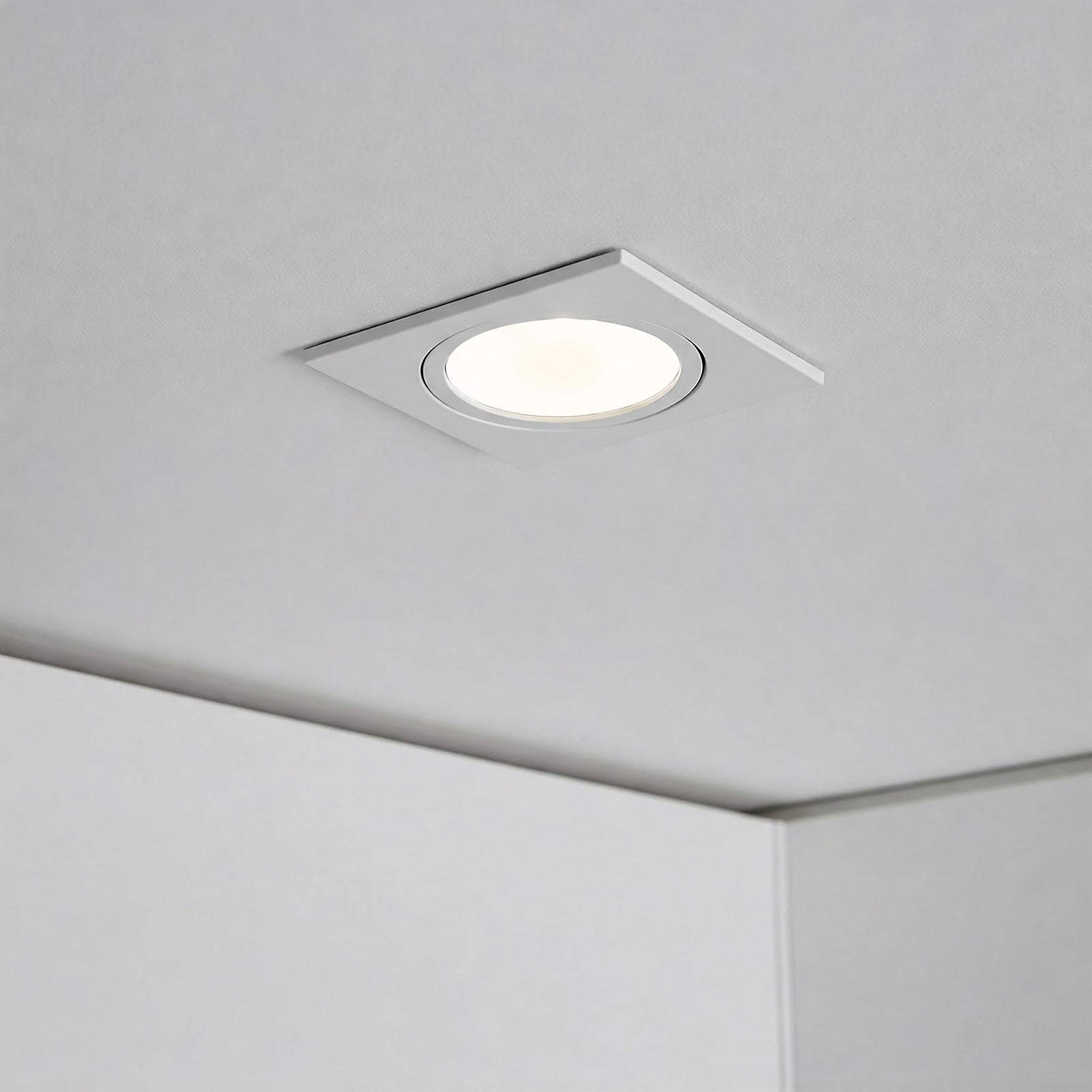 Faretto ad incasso LED 8W GU10 bianco quadrato foro 70mm moderno orientabile luce soffitto negozio vetrina BIANCO 6000K