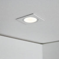 Faretto ad incasso LED 8W GU10 bianco quadrato foro 70mm moderno orientabile luce soffitto negozio vetrina BIANCO 6000K