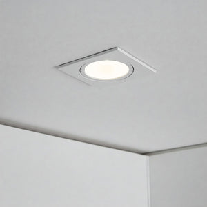 Faretto ad incasso LED 8W GU10 bianco quadrato foro 70mm moderno orientabile luce soffitto negozio vetrina BIANCO 4000K
