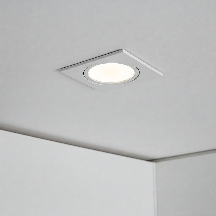 Faretto ad incasso LED 8W GU10 bianco quadrato foro 70mm moderno orientabile luce soffitto negozio vetrina BIANCO 4000K