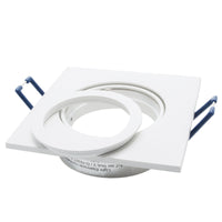 Faretto ad incasso LED 8W GU10 bianco quadrato foro 70mm moderno orientabile luce soffitto negozio vetrina BIANCO 4000K