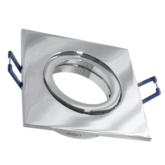 Faretto ad incasso LED 8W GU10 cromato lucido quadrato foro 70mm moderno orientabile luce soffitto cucina corridoio CROMATO 4000K