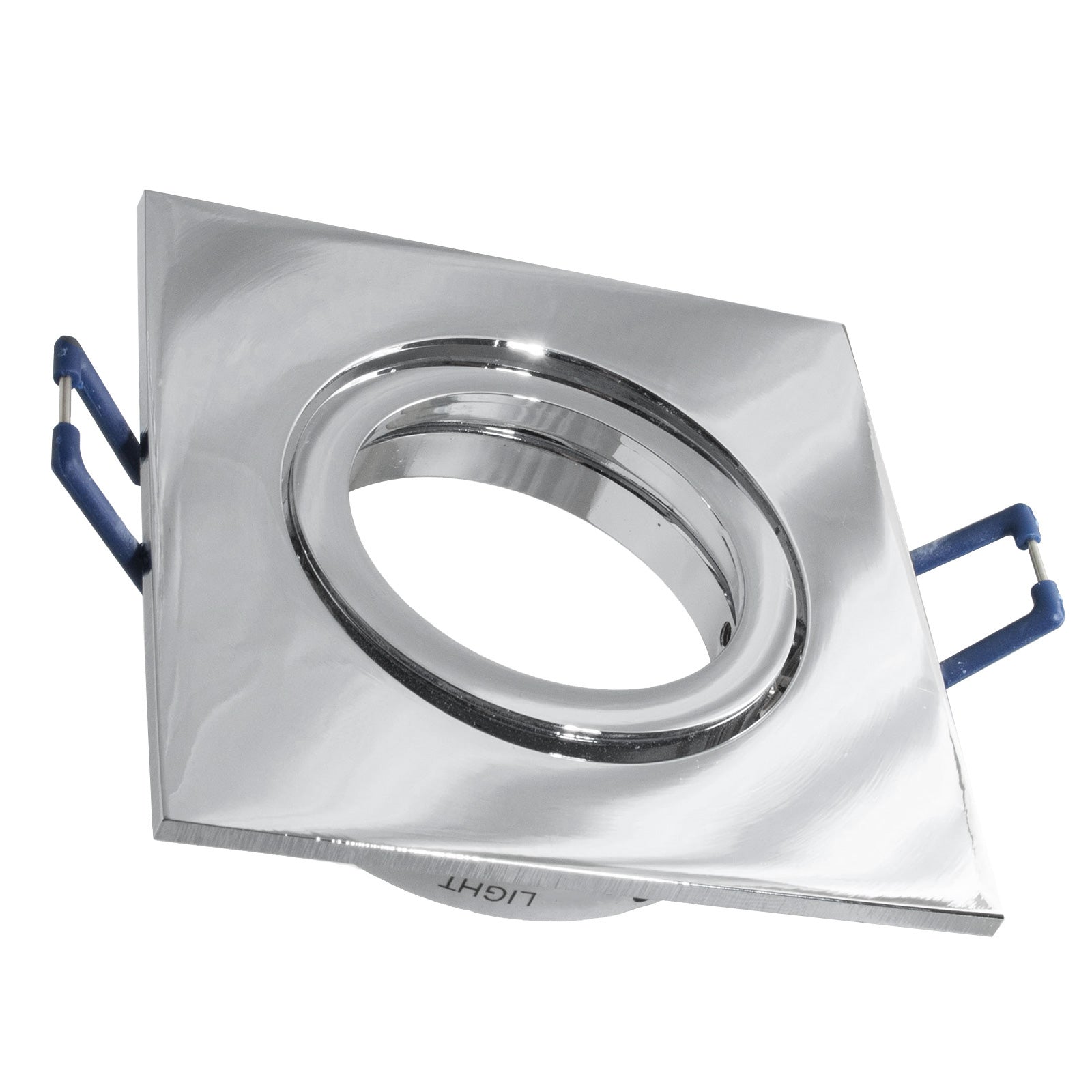 Faretto ad incasso LED 8W GU10 cromato lucido quadrato foro 70mm moderno orientabile luce soffitto cucina corridoio CROMATO 3000K