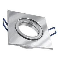 Faretto ad incasso LED 8W GU10 cromato lucido quadrato foro 70mm moderno orientabile luce soffitto cucina corridoio CROMATO 3000K