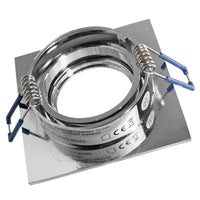 Faretto ad incasso LED 8W GU10 cromato lucido quadrato foro 70mm moderno orientabile luce soffitto cucina corridoio CROMATO 3000K