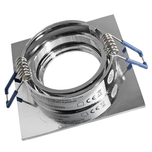 Faretto ad incasso LED 8W GU10 cromato lucido quadrato foro 70mm moderno orientabile luce soffitto cucina corridoio CROMATO 3000K