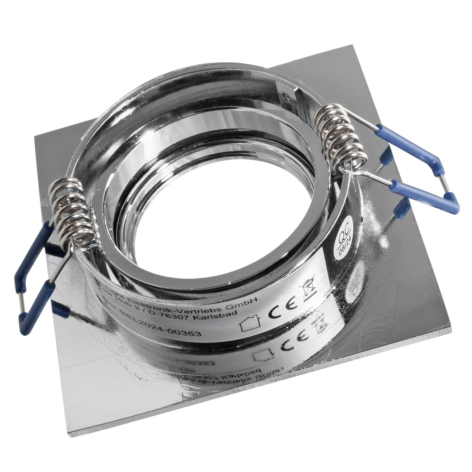 Faretto ad incasso LED 8W GU10 cromato lucido quadrato foro 70mm moderno orientabile luce soffitto cucina corridoio CROMATO 4000K