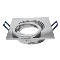 Faretto ad incasso LED 8W GU10 cromato lucido quadrato foro 70mm moderno orientabile luce soffitto cucina corridoio CROMATO 3000K