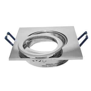 Faretto ad incasso LED 8W GU10 cromato lucido quadrato foro 70mm moderno orientabile luce soffitto cucina corridoio CROMATO 4000K