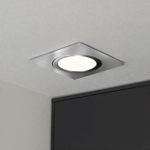 Faretto ad incasso LED 8W GU10 cromato lucido quadrato foro 70mm moderno orientabile luce soffitto cucina corridoio CROMATO 3000K