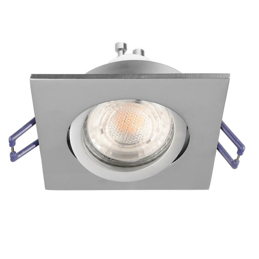 Faretto ad incasso LED 8W GU10 grigio quadrato foro 70mm moderno orientabile luce soffitto ufficio negozio GRIGIO 4000K