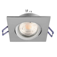 Faretto ad incasso LED 8W GU10 grigio quadrato foro 70mm moderno orientabile luce soffitto ufficio negozio GRIGIO 3000K