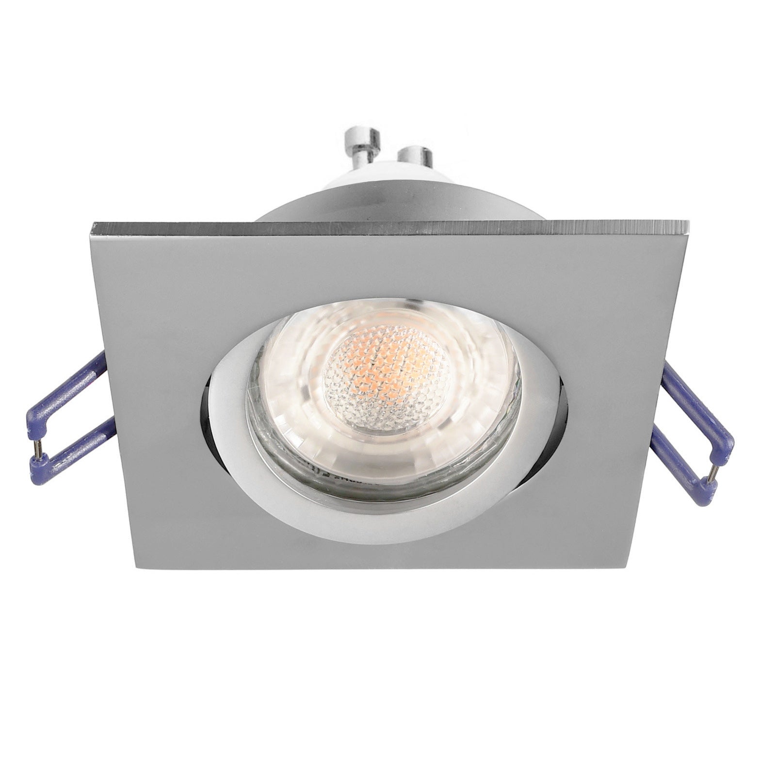 Faretto ad incasso LED 8W GU10 grigio quadrato foro 70mm moderno orientabile luce soffitto ufficio negozio GRIGIO 6000K