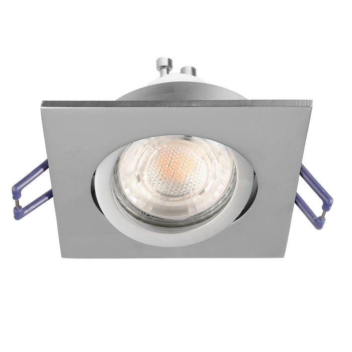 Faretto ad incasso LED 8W GU10 grigio quadrato foro 70mm moderno orientabile luce soffitto ufficio negozio GRIGIO 6000K
