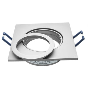 Faretto ad incasso LED 8W GU10 grigio quadrato foro 70mm moderno orientabile luce soffitto ufficio negozio GRIGIO 4000K