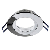 Faretto ad incasso portafaretto cromato lucido tondo foro 70mm moderno orientabile supporto lampade GU10 GU5.3 CROMATO