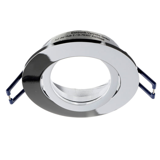 Faretto ad incasso portafaretto cromato lucido tondo foro 70mm moderno orientabile supporto lampade GU10 GU5.3 CROMATO