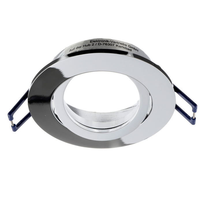 Faretto ad incasso portafaretto cromato lucido tondo foro 70mm moderno orientabile supporto lampade GU10 GU5.3 CROMATO