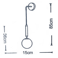 Applique moderno da parete bronzo paralume bianco pendente sfera attacco G9 luce corridoio camera da letto salotto