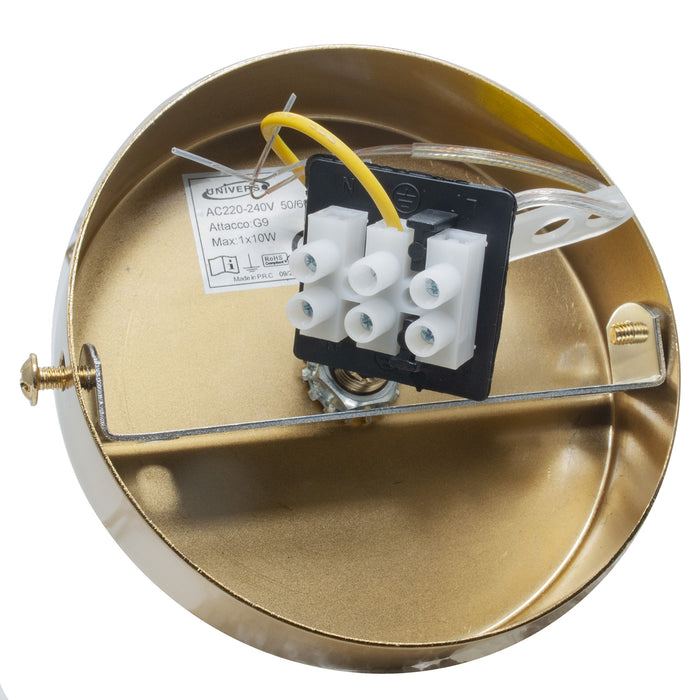 Applique moderno da parete bronzo paralume bianco pendente sfera attacco G9 luce corridoio camera da letto salotto