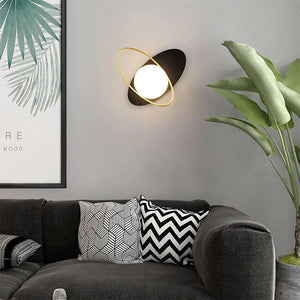 Applique da parete G9 lampada muro bronzo nero paralume opaco sfera luce camera da letto salone soggiorno