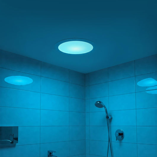 Faretto LED incasso pannello tondo slim DMX RGB multicolore luce calda 24V impermeabile cromoterapia box doccia bagno 16W foro 157mm