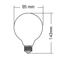 Lampadina G95 globo E27 LED 15W resa 187W lampada decorativa vetro luce NATURALE pub bar taverna pizzeria 4000K
