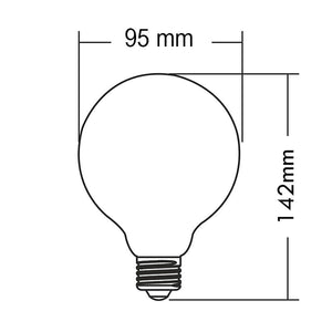 Lampadina G95 globo E27 LED 15W resa 187W lampada decorativa vetro luce NATURALE pub bar taverna pizzeria 4000K