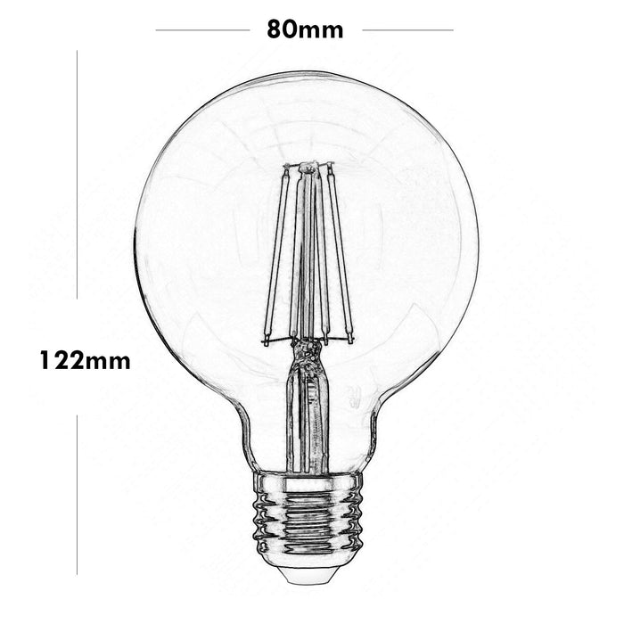 Lampadina G80 globo E27 LED 12W resa 174W lampada palla vetro luce 2700K decorativa pub bar locali taverna