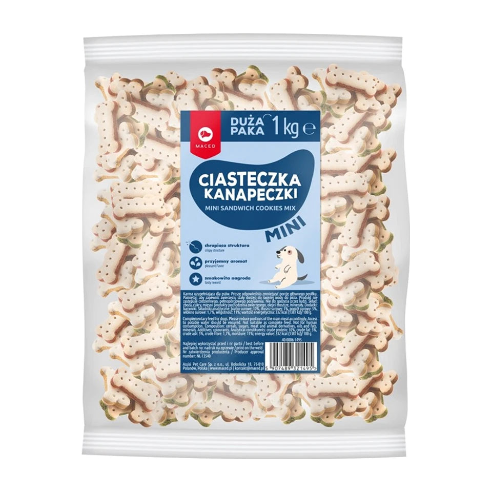 Biscotti a cubo MACED Mini Mix - Snack per cani - 1 kg