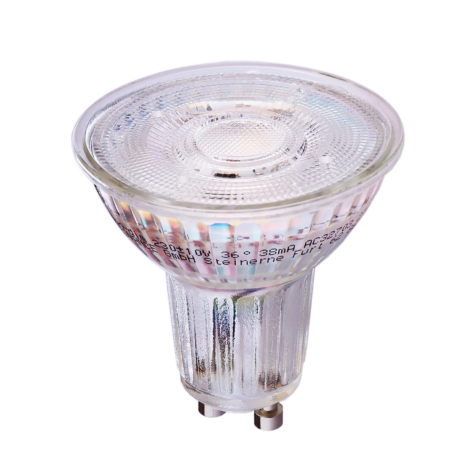 Lampadina SPOT LED GU10 4.3W faretto vetro luce 3000K lampada angolo 36 gradi 230V