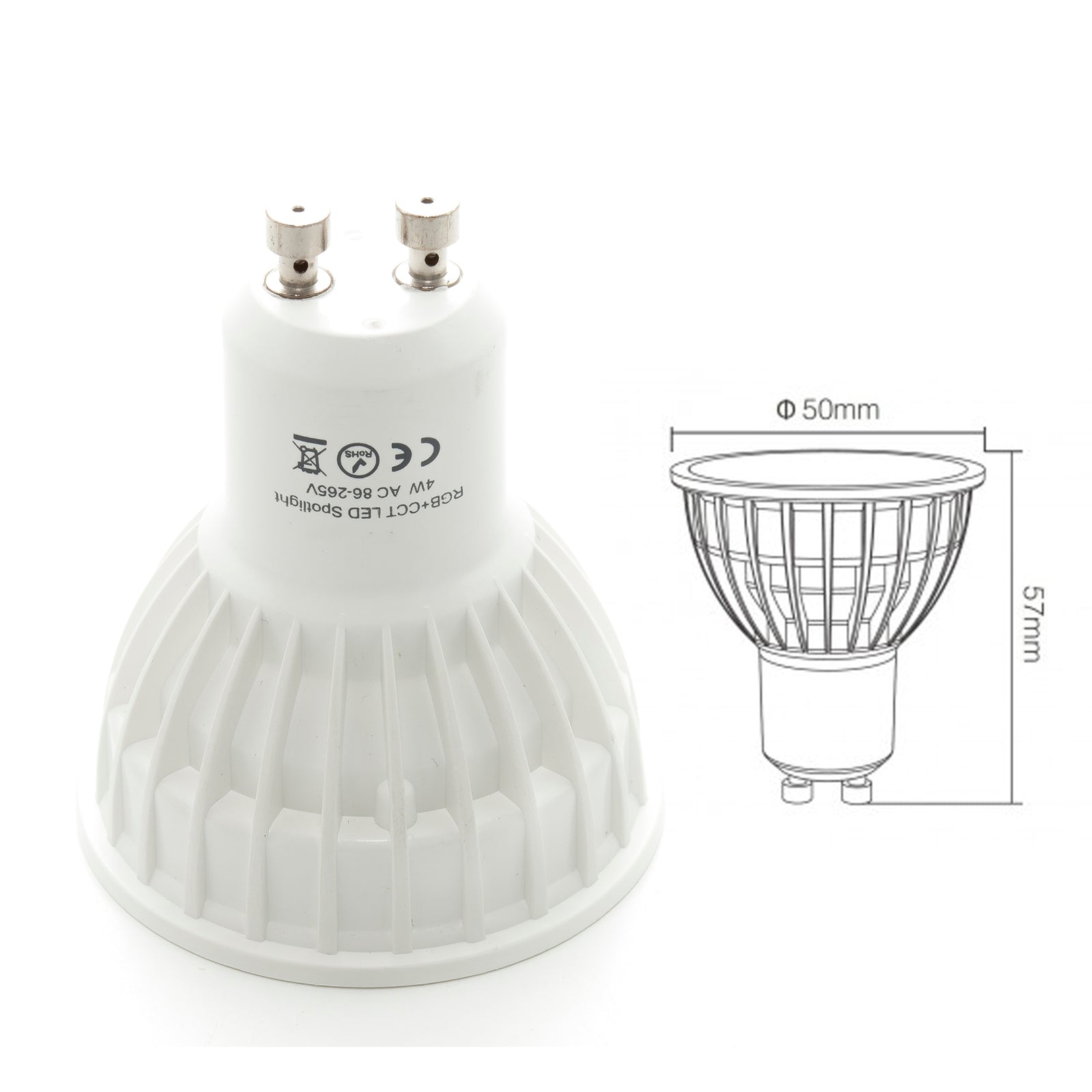 SET 5x Faretto lampada LED GU10 4W dimmerabile RGB CCT da 2700K a 6500K spotlight 25 gradi con telecomando RF