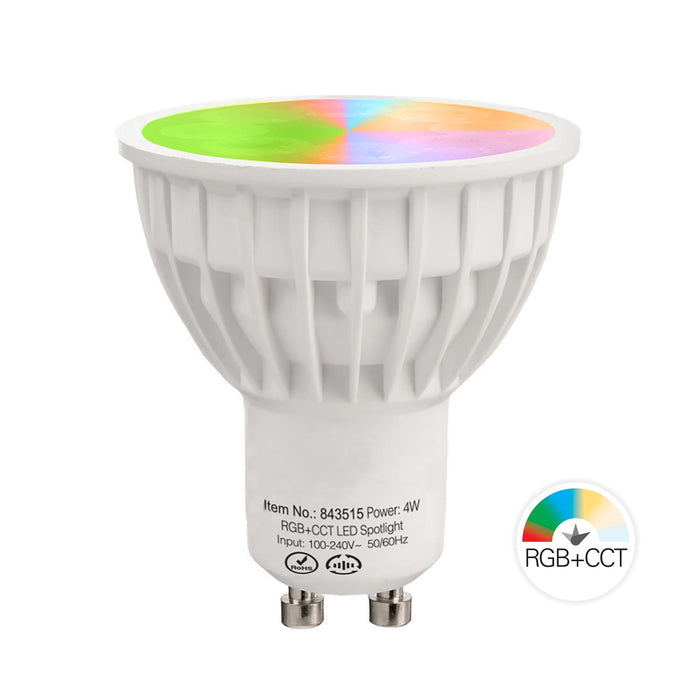 SET 5x Faretto lampada LED GU10 4W dimmerabile RGB CCT da 2700K a 6500K spotlight 25 gradi con telecomando RF