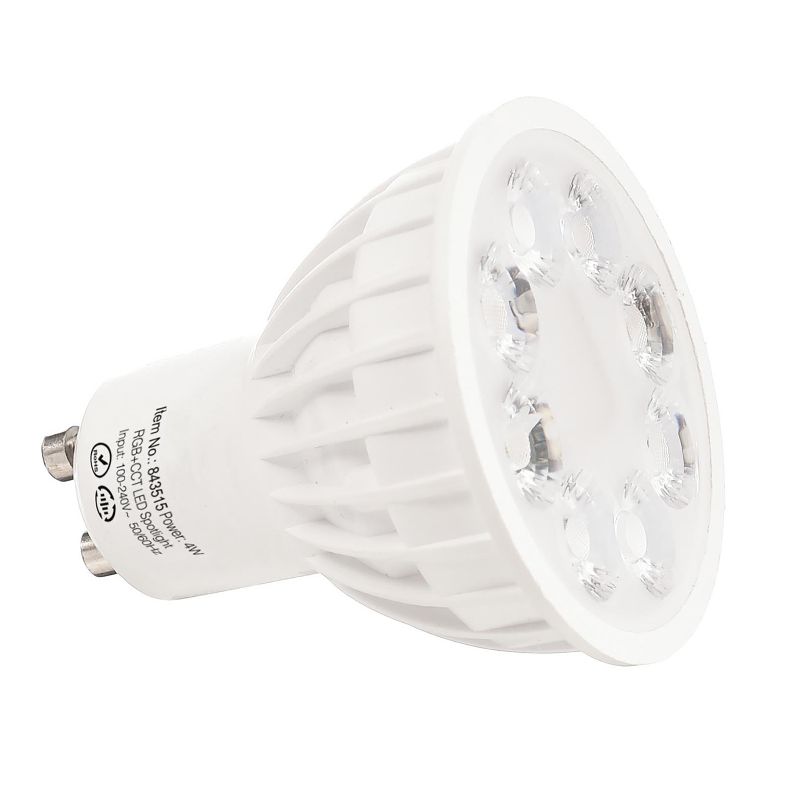 SET 5x Faretto lampada LED GU10 4W dimmerabile RGB CCT da 2700K a 6500K spotlight 25 gradi con telecomando RF