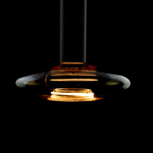 Lampadina di design ORBIT lampada LED E27 4W dimmerabile vetro luce gialla ambra soggiorno cucina diametro 22cm