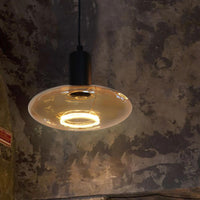 Lampadina di design ORBIT lampada LED E27 4W dimmerabile vetro luce gialla ambra soggiorno cucina diametro 22cm