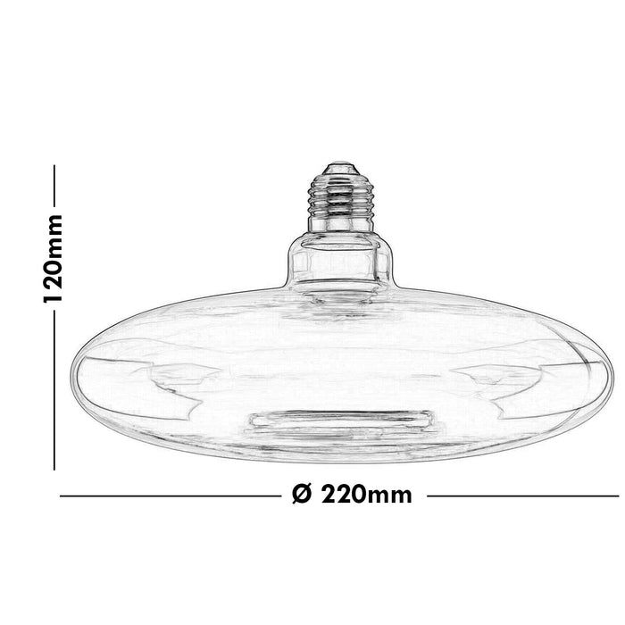 Lampadina di design ORBIT lampada LED E27 4W dimmerabile vetro luce gialla ambra soggiorno cucina diametro 22cm
